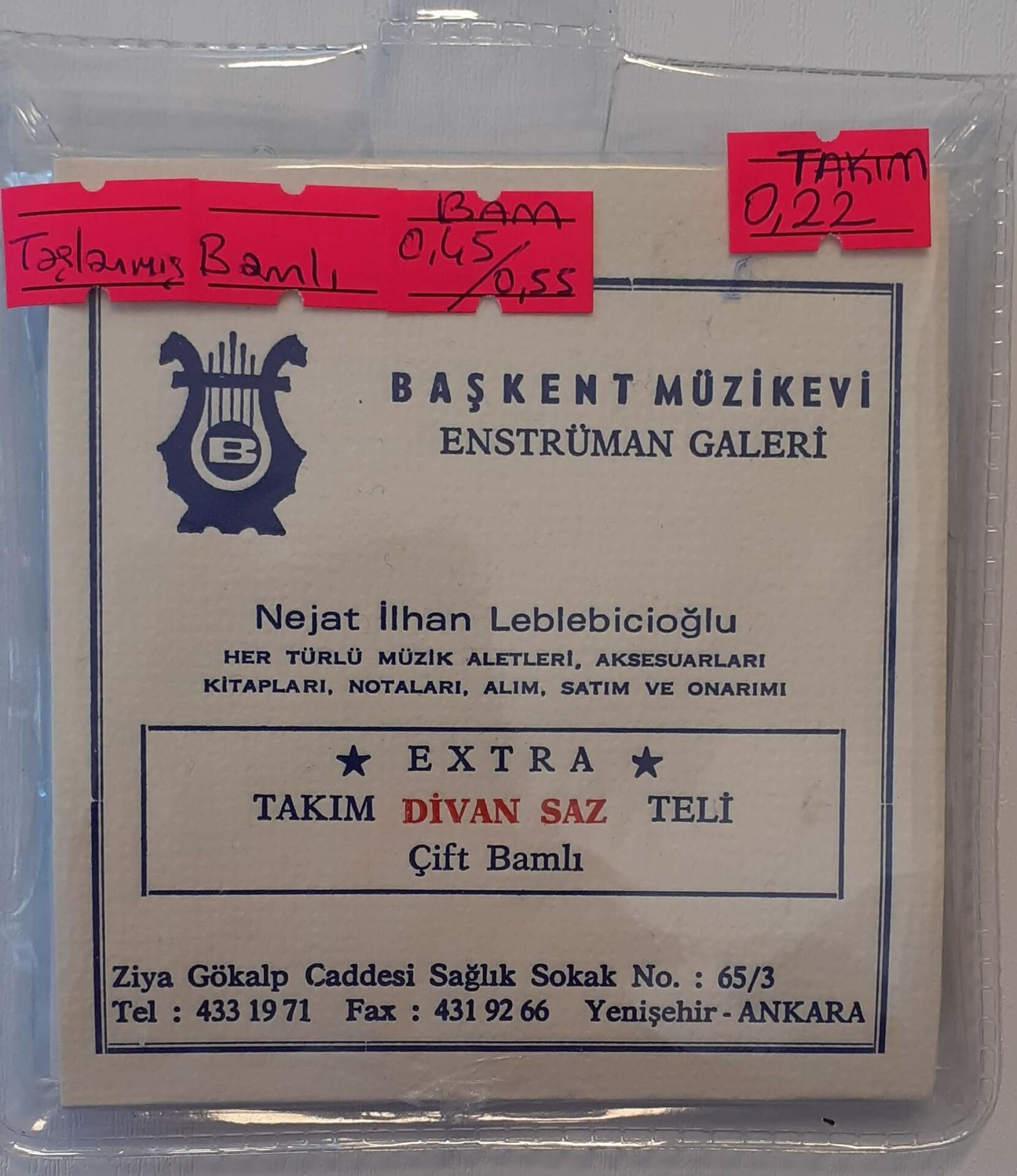022 Bağlama Teli (Divan Saz Teli) Taşlanmış Bamlı