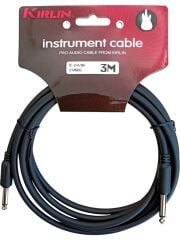 IC-241-3M Bk Gitar Kablosu 3 Metre Enstruman Kablosu 24 Awg 1/4 Mono Plug