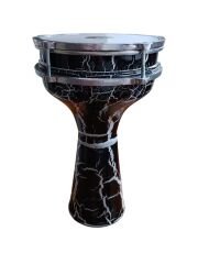 VATAN 144 Alüminyum Darbuka çatlak desen No4 beyaz ve siyah