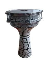 VATAN 144 Alüminyum Darbuka çatlak desen No4 beyaz ve siyah