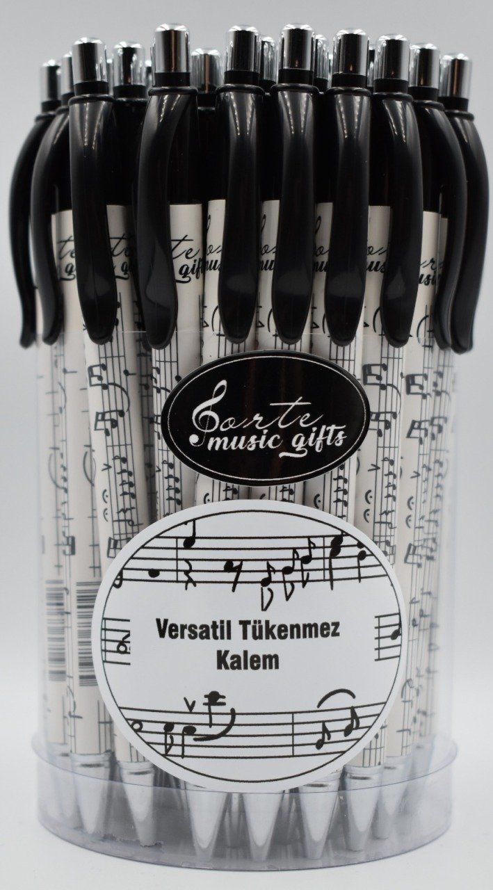 Porte Music Gifts-Porteli Beyaz Versatil Tükenmez Kalem