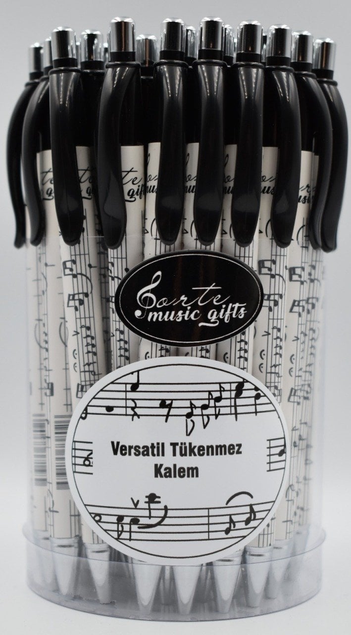 Porte Music Gifts-Porteli Beyaz Versatil Tükenmez Kalem
